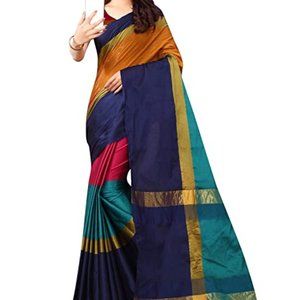 NEW  Soft Cotton Silk Saris with Blouse piece